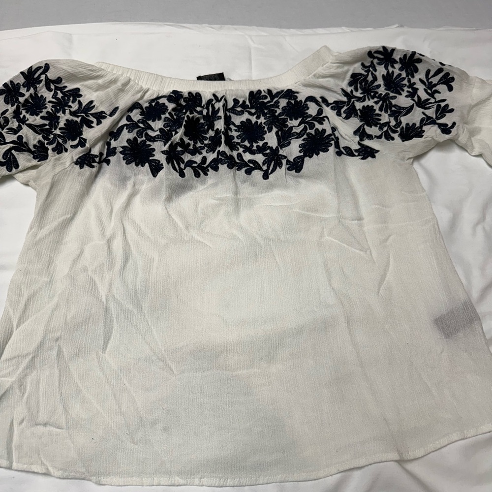 Embroidered Off-Shoulder White Top